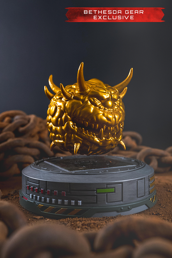 Alternative view of DOOM (1993) Floating Golden Cacodemon Figurine (Bethesda Gear Exclusive)
