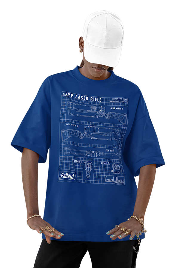 Alternative view of Fallout Laser Rifle Schematics Tee