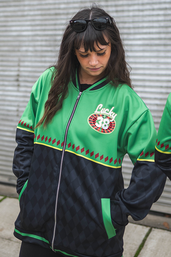Alternative view of Fallout New Vegas Lucky 38 Bomber Jacket