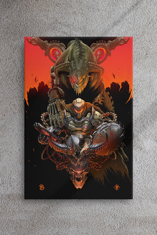 DOOM: The Dark Ages Luke Preece x Billelis Canvas Print - Image 3