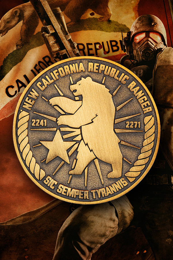 Alternative view of Fallout NCR Ranger Challenge Coin