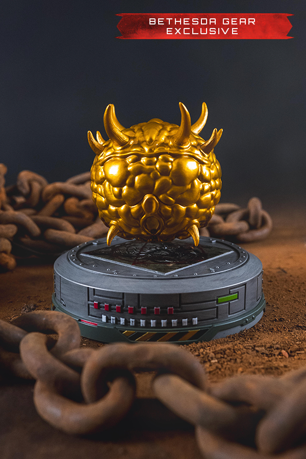 DOOM (1993) Floating Golden Cacodemon Figurine (Bethesda Gear Exclusive) - Image 3