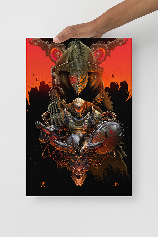 DOOM: The Dark Ages Luke Preece x Billelis Canvas Print - Image 4