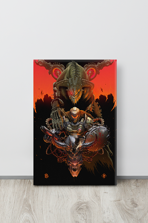 DOOM: The Dark Ages Luke Preece x Billelis Canvas Print - Image 5