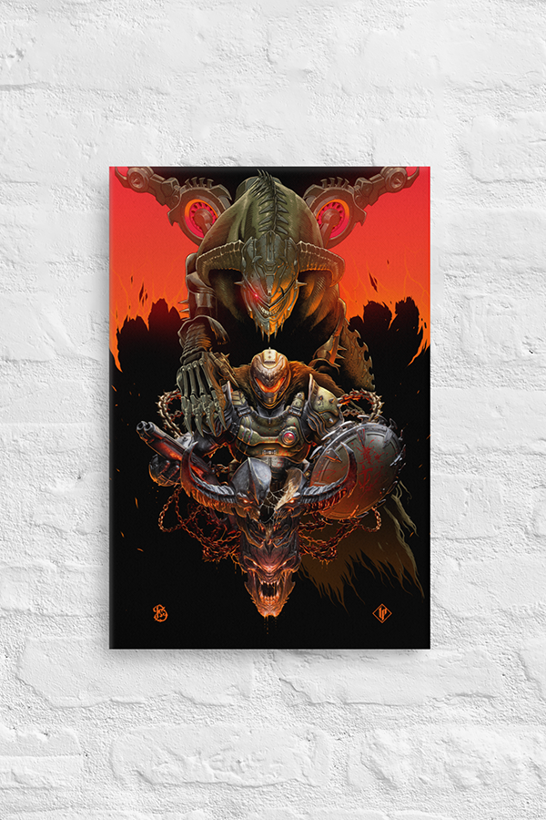DOOM: The Dark Ages Luke Preece x Billelis Canvas Print - Image 6