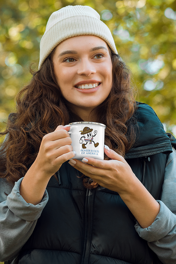 Alternative view of Fallout Pioneer Scouts Camper Enamel Mug